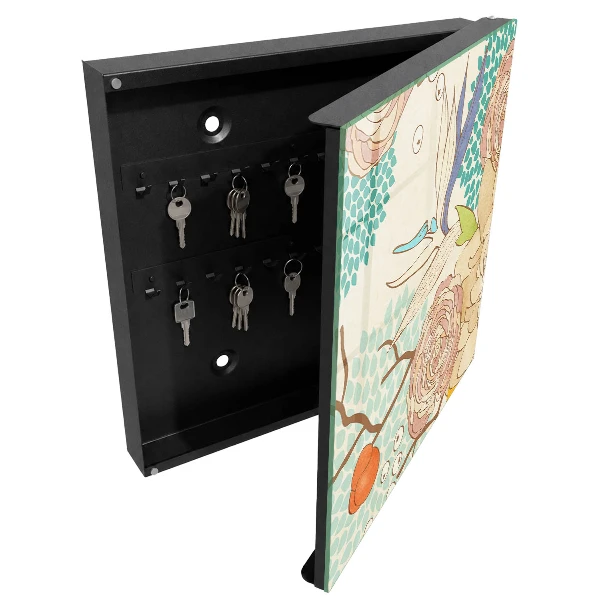 Abstract flowers Key box for wall
