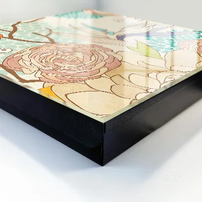 Abstract flowers Key box for wall