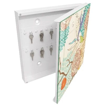 Abstract flowers Key box for wall