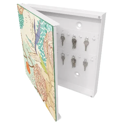 Abstract flowers Key box for wall