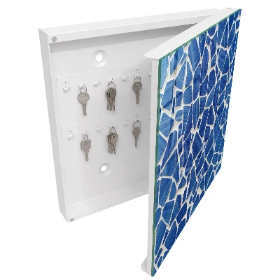Blue mosaic Key box for wall