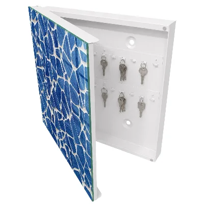 Blue mosaic Key box for wall