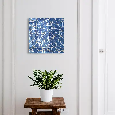 Blue mosaic Key box for wall