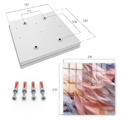 Pastel feathers Key box for wall