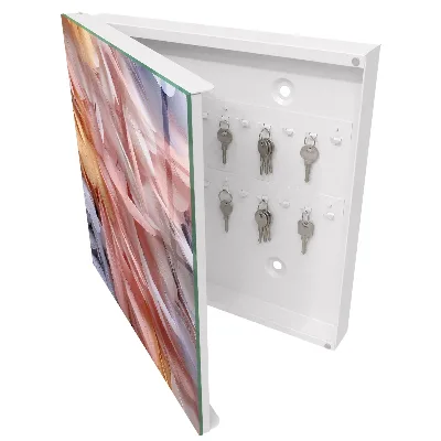 Pastel feathers Key box for wall