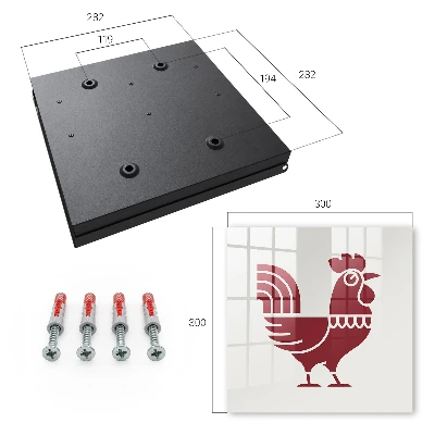 Folk style rooster Key box for wall