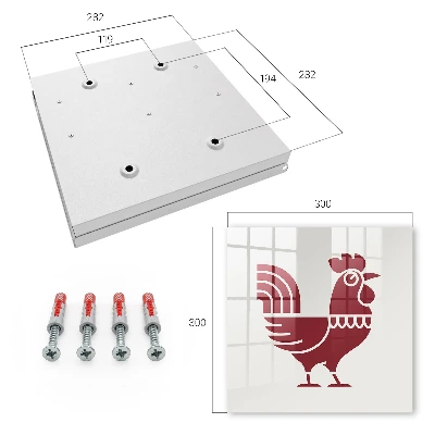 Folk style rooster Key box for wall