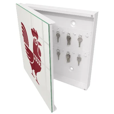 Folk style rooster Key box for wall
