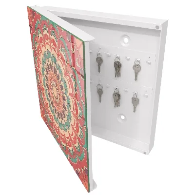 Colorful mandala Wall mounted key box