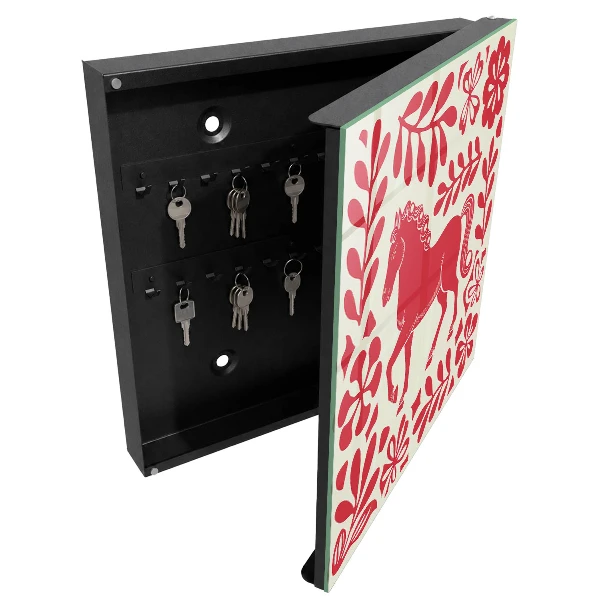 Folk illustration with a horse motif Key cabinet