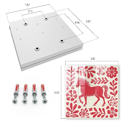 Folk illustration with a horse motif Key cabinet