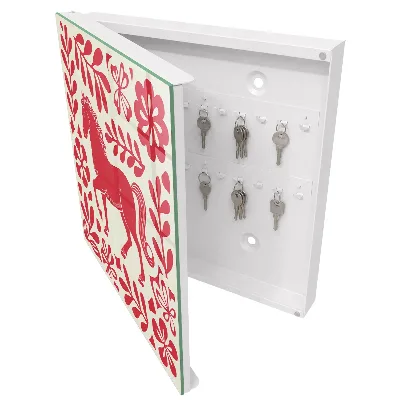 Folk illustration with a horse motif Key cabinet