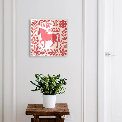Folk illustration with a horse motif Key cabinet