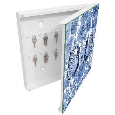 Folk birds Key box for wall