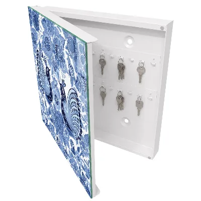 Folk birds Key box for wall