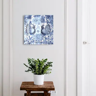 Folk birds Key box for wall