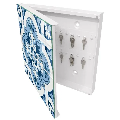 Blue tiles Wall mounted key box