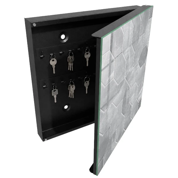 Grey geometry Key box for wall