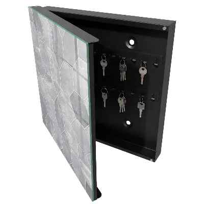 Grey geometry Key box for wall