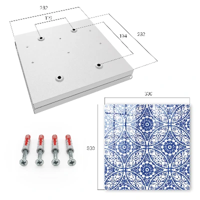 Blue mosaic Wall mounted key box