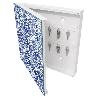 Blue mosaic Wall mounted key box