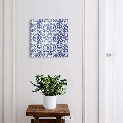 Wall mounted key box blue mosaic
