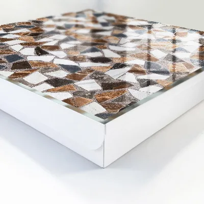 Geometric mosaic wall mounted key box with geometric mosaic design