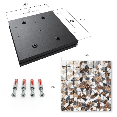 Geometric mosaic wall mounted key box with geometric mosaic design