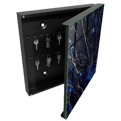Navy blue pattern Wall mounted key box