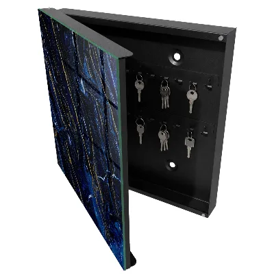 Navy blue pattern Wall mounted key box