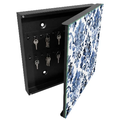 Blue ornaments Key box for wall