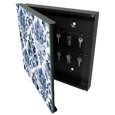Blue ornaments Key box for wall