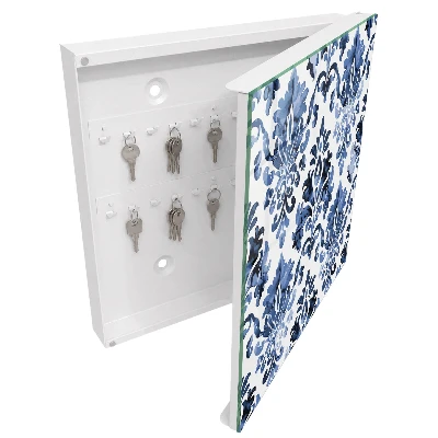 Blue ornaments Key box for wall