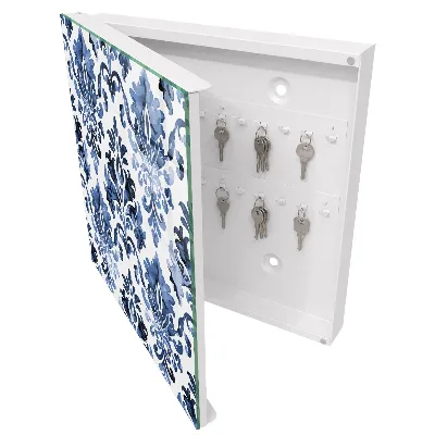 Blue ornaments Key box for wall