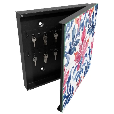 Wall-mounted key box with colorful ornaments