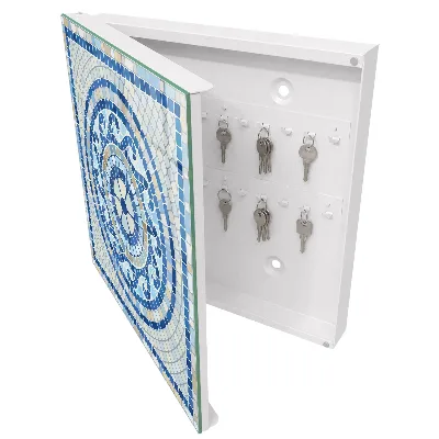 Geometric mosaic Key box for wall