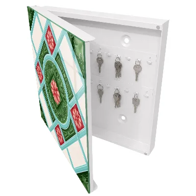 Floral geometry Key box for wall