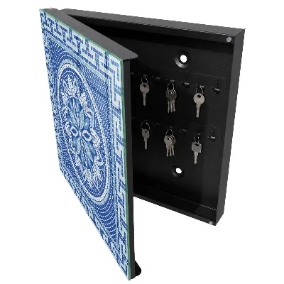 Blue mosaic Wall mounted key box