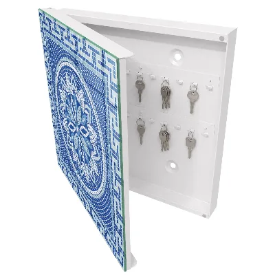 Blue mosaic Wall mounted key box