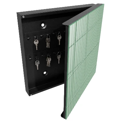 Green stripes Key box for wall