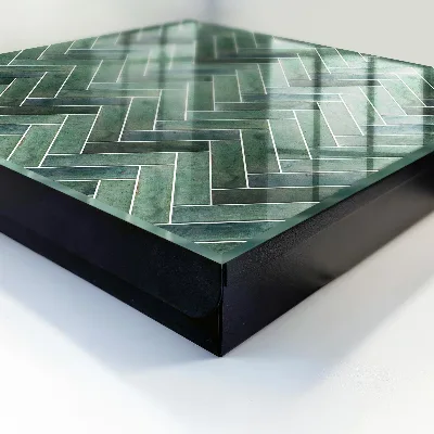 Green herringbone Key box for wall