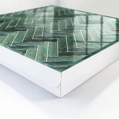 Green herringbone Key box for wall