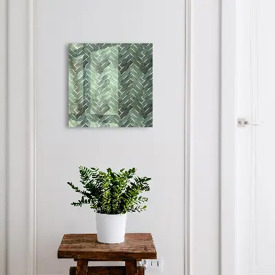 Green herringbone Key box for wall
