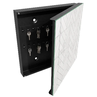 Marble herringbone Wall mounted key box