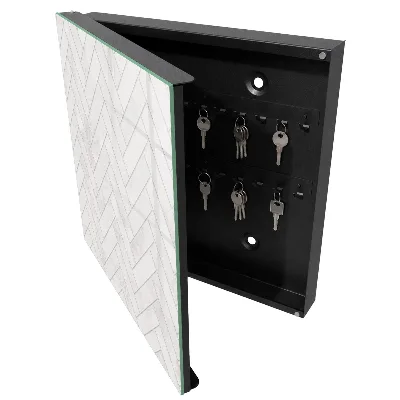 Marble herringbone Wall mounted key box