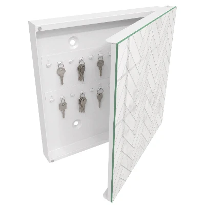 Marble herringbone Wall mounted key box