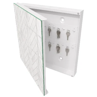 Marble herringbone Wall mounted key box