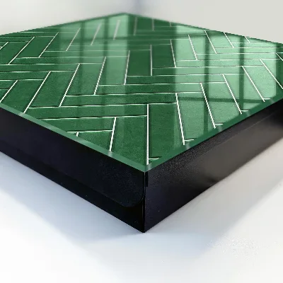 Green herringbone Key cabinet