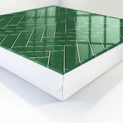 Green herringbone Key cabinet