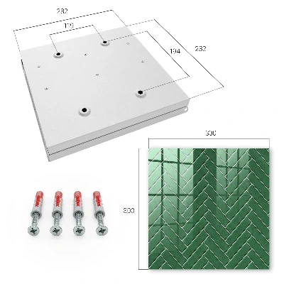 Green herringbone Key cabinet